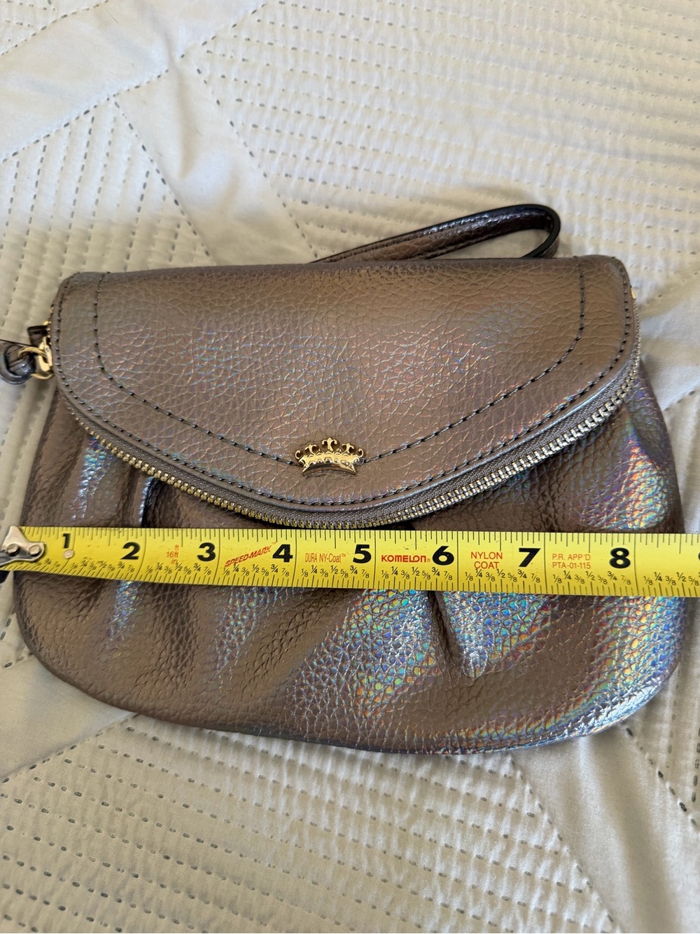 Juicy Couture Iridescent Pewter Wristlet Clutch-NWT - Picture 8 of 10